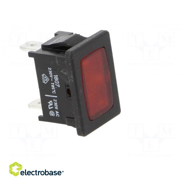 Indicator: with neon lamp | flat | red | 230VAC | Cutout: 19.2x12.9mm image 8