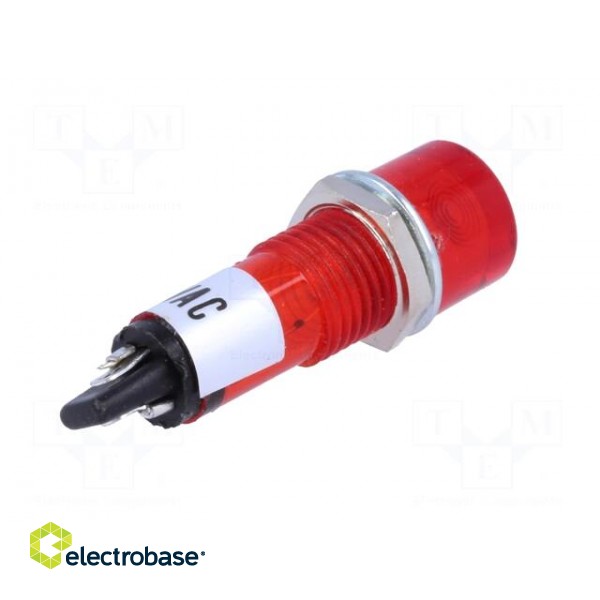 Indicator: with neon lamp | flat | red | 230VAC | Cutout: Ø10mm | IP20 image 6