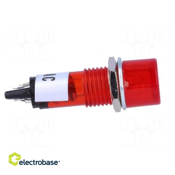 Indicator: with neon lamp | flat | red | 230VAC | Cutout: Ø10mm | IP20 image 7
