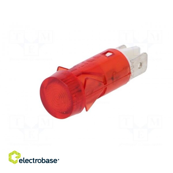Indicator: with neon lamp | flat | red | 230VAC | Cutout: Ø12mm image 2