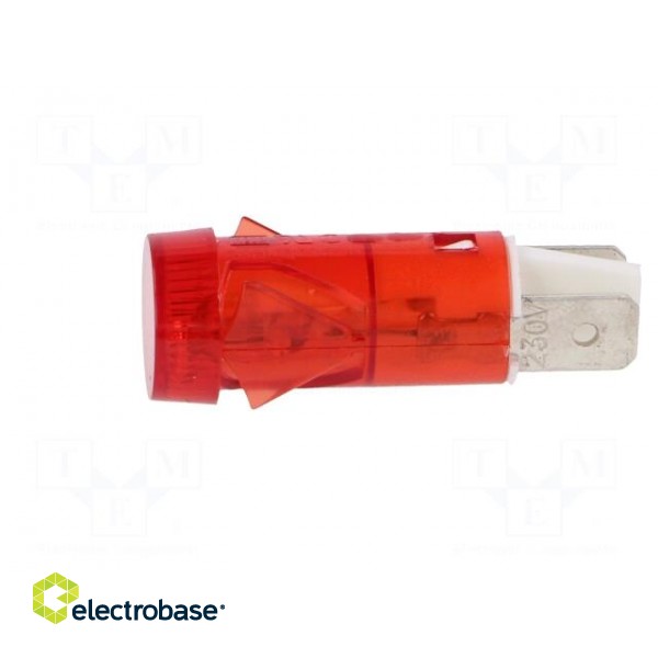 Indicator: with neon lamp | flat | red | 230VAC | Cutout: Ø12mm image 3