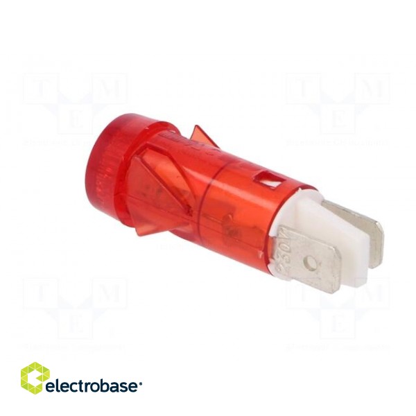 Indicator: with neon lamp | flat | red | 230VAC | Cutout: Ø12mm image 4