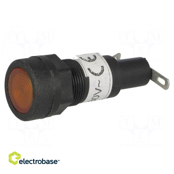 Indicator: with neon lamp | orange | 230VAC | Cutout: Ø12.5mm image 1