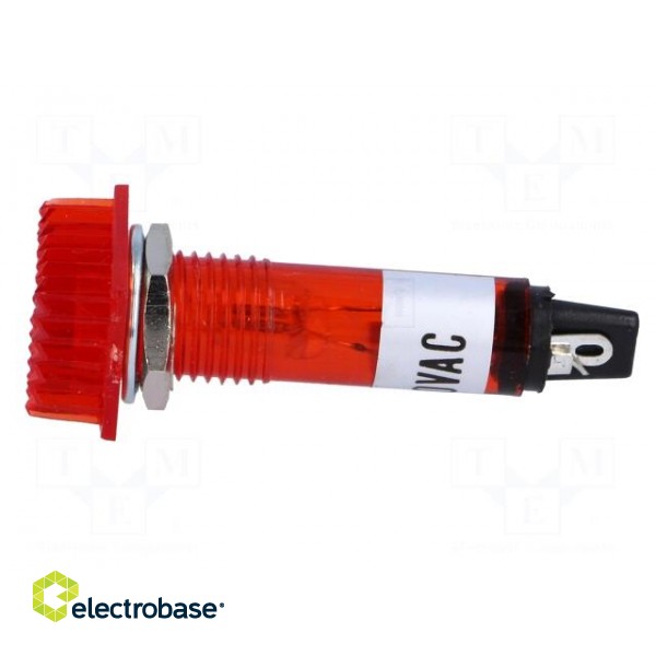 Indicator: with neon lamp | prominent | red | 230VAC | Cutout: Ø10mm image 3