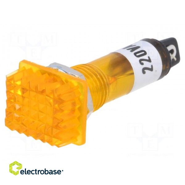 Indicator: with neon lamp | prominent | yellow | 230VAC | plastic image 1