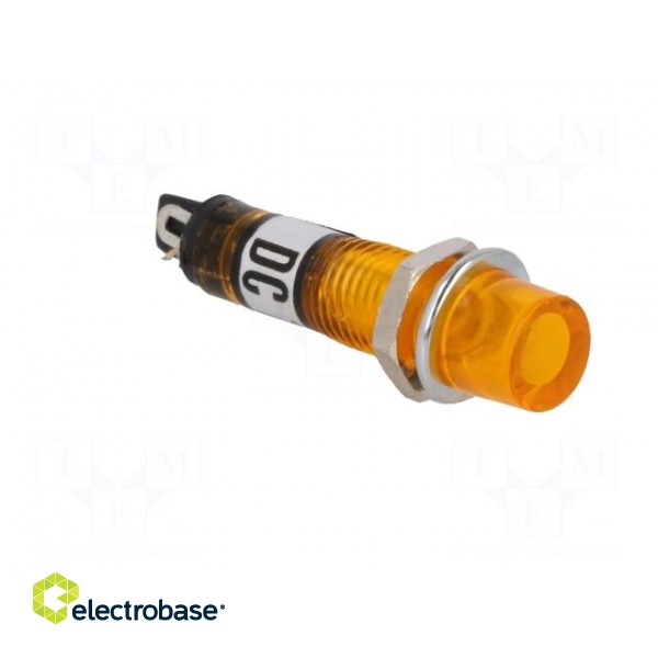 Indicator: with neon lamp | recessed | orange | 12VAC | Cutout: Ø7.5mm фото 8