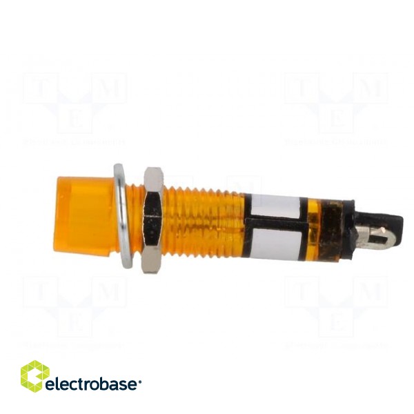 Indicator: with neon lamp | recessed | orange | 12VAC | Cutout: Ø7.5mm фото 3