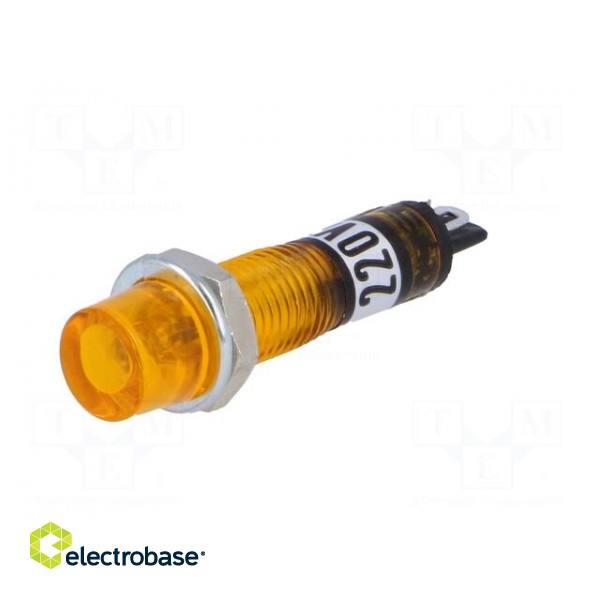 Indicator: with neon lamp | recessed | orange | 230VAC | plastic | IP20 фото 2