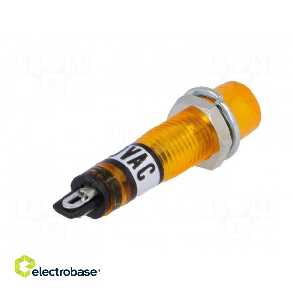Indicator: with neon lamp | recessed | orange | 230VAC | plastic | IP20 фото 6
