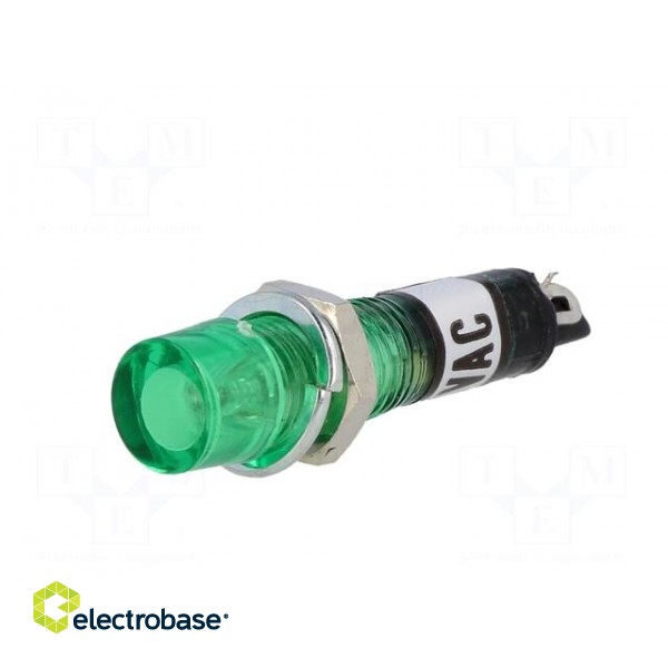 Indicator: with neon lamp | recessed | green | 230VAC | Cutout: Ø7.5mm фото 2