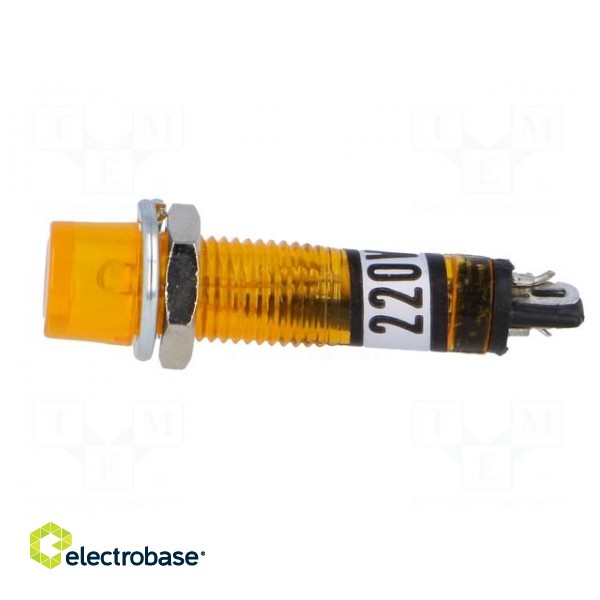 Indicator: with neon lamp | recessed | orange | 230VAC | plastic | IP20 image 3
