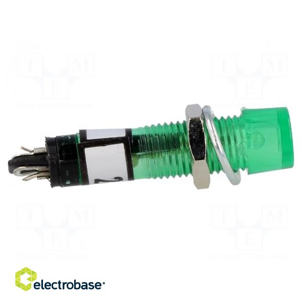 Indicator: with neon lamp | recessed | green | 230VAC | Cutout: Ø7.5mm фото 7