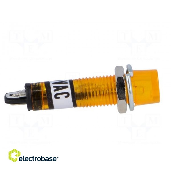 Indicator: with neon lamp | recessed | orange | 230VAC | plastic | IP20 фото 7