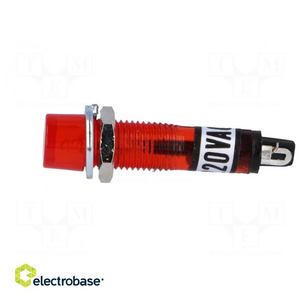 Indicator: with neon lamp | recessed | red | 230VAC | Cutout: Ø7.5mm image 3