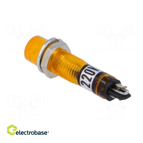 Indicator: with neon lamp | recessed | orange | 230VAC | plastic | IP20 фото 4