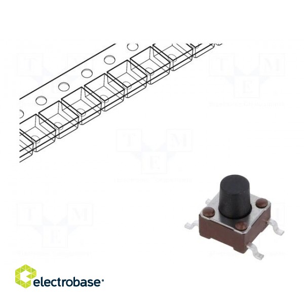 Microswitch TACT | SPST-NO | Pos: 2 | 0.05A/24VDC | SMT | none | 1.57N