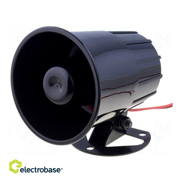 Sound transducer: siren | dynamic | 1 tone | 600mA | Ø: 88mm | 12VDC