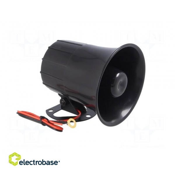 Sound transducer: siren | dynamic | 6 tones | 1300mA | Ø: 105mm | 12VDC image 8