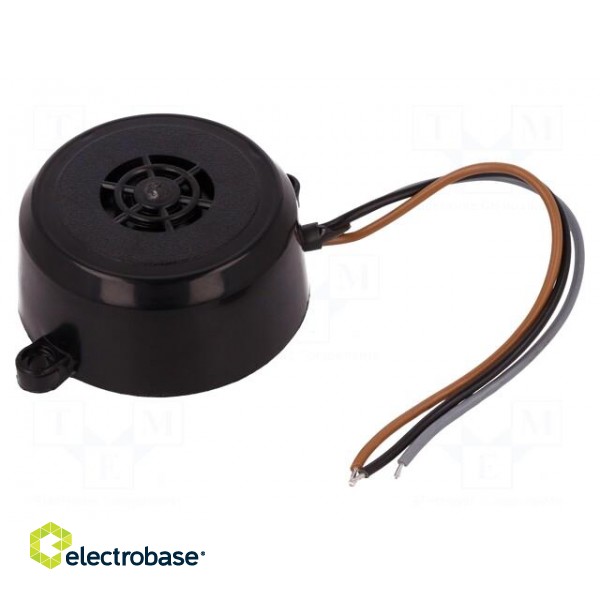 Sound transducer: piezo alarm | 80÷90dB | Colour: black | 36÷48V