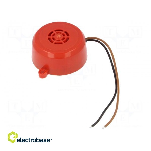 Sound transducer: piezo alarm | Sound level: 90dB | Colour: red