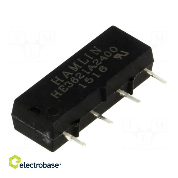 Relay: reed | SPST-NO | Ucoil: 24VDC | 500mA | max.200VDC | 10W | PCB | SIL