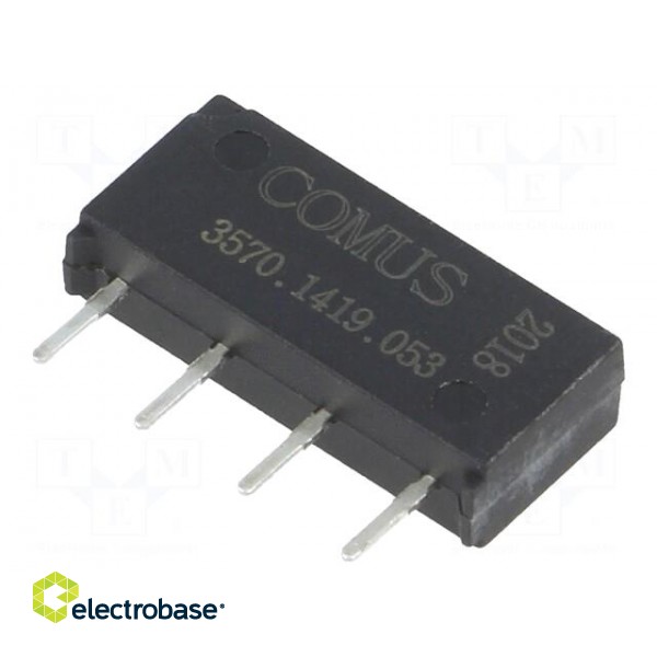 Relay: reed | SPST-NO | Ucoil: 5VDC | 500mA | max.200VDC | 10W | THT | SIP