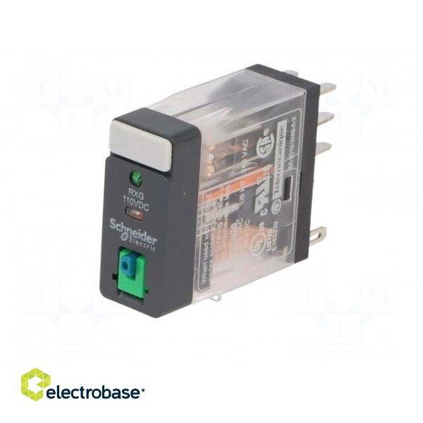 Relay: electromagnetic | DPDT | Ucoil: 110VDC | 5A | 5A/250VAC | socket фото 2
