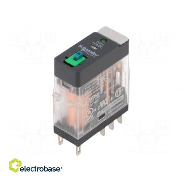 Relay: electromagnetic | DPDT | Ucoil: 110VDC | 5A | 5A/250VAC | socket image 1