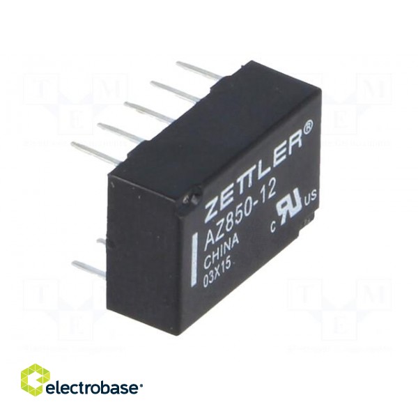Relay: electromagnetic | DPDT | Ucoil: 12VDC | 1A | 0.5A/125VAC | PCB image 8