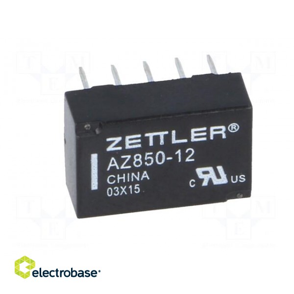 Relay: electromagnetic | DPDT | Ucoil: 12VDC | 1A | 0.5A/125VAC | PCB image 9