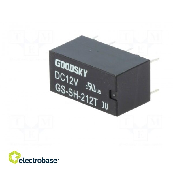Relay: electromagnetic | DPDT | Ucoil: 12VDC | 2A | 1A/120VAC | 2A/24VDC image 2
