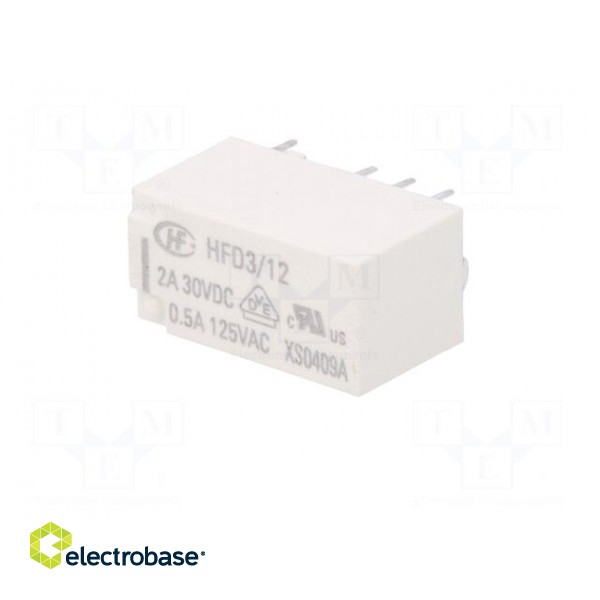 Relay: electromagnetic | DPDT | Ucoil: 12VDC | 0.5A/125VAC | 2A/30VDC image 2
