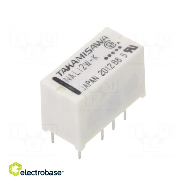 Relay: electromagnetic | DPDT | Ucoil: 12VDC | 2A | 0.5A/125VAC | PCB image 1