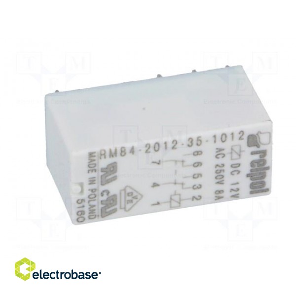 Relay: electromagnetic | DPDT | Ucoil: 12VDC | 8A/250VAC | 8A/24VDC | 8A image 9