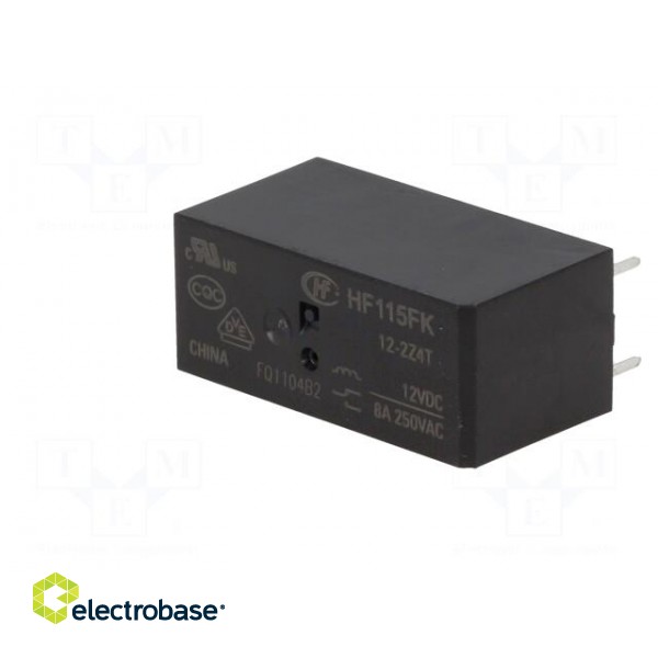 Relay: electromagnetic | DPDT | Ucoil: 12VDC | 8A | 8A/250VAC | PCB фото 2