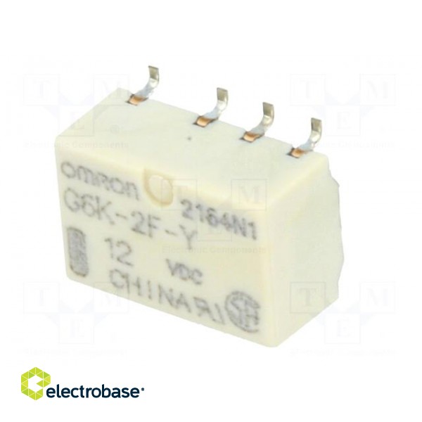 Relay: electromagnetic | DPDT | Ucoil: 12VDC | 0.3A/125VAC | 1A/30VDC фото 2