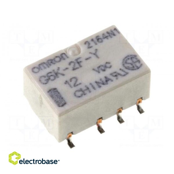 Relay: electromagnetic | DPDT | Ucoil: 12VDC | 0.3A/125VAC | 1A/30VDC фото 1
