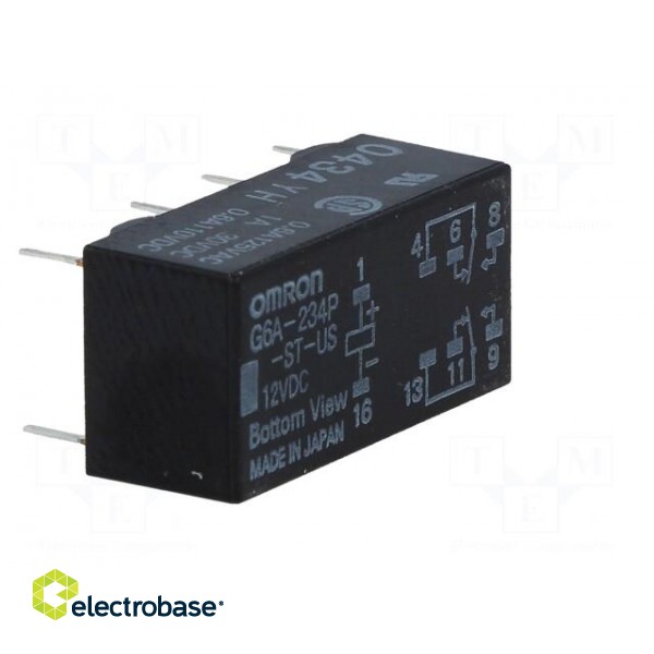Relay: electromagnetic | DPDT | Ucoil: 12VDC | 0.3A/125VAC | 1A/30VDC image 8