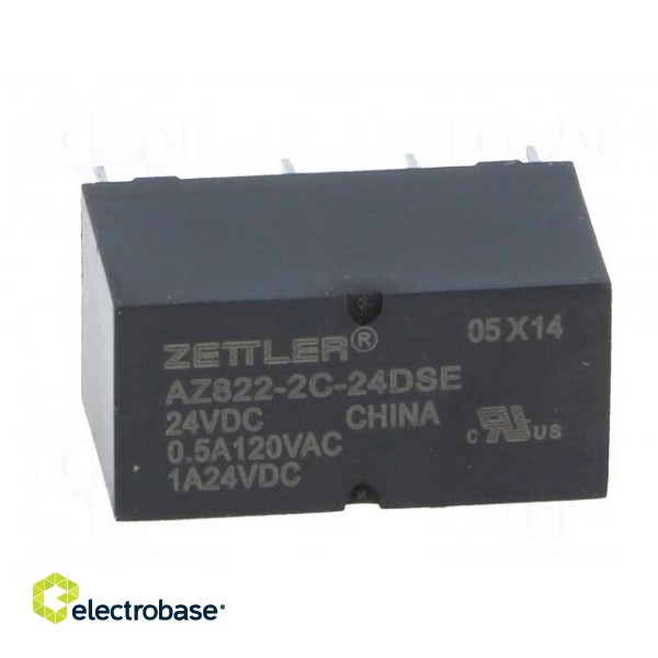 Relay: electromagnetic | DPDT | Ucoil: 24VDC | 2A | 0.5A/120VAC | PCB image 9