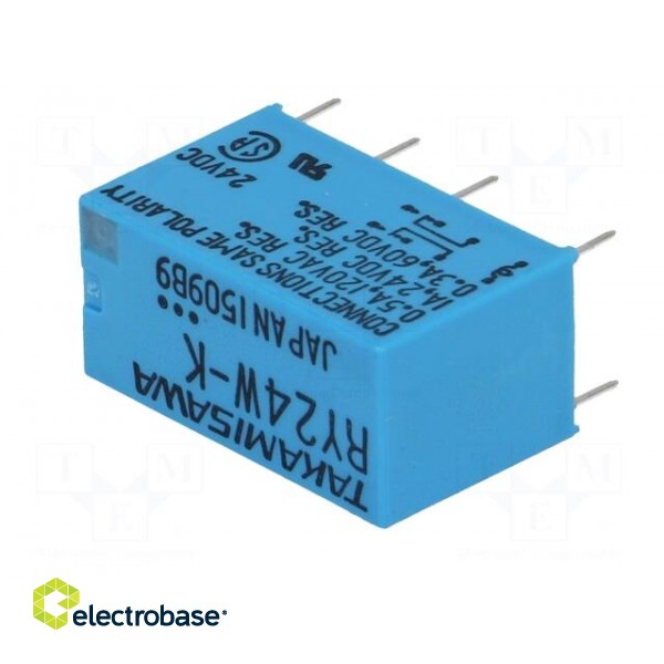 Relay: electromagnetic | DPDT | Ucoil: 24VDC | 0.5A/120VAC | 1A/24VDC фото 2
