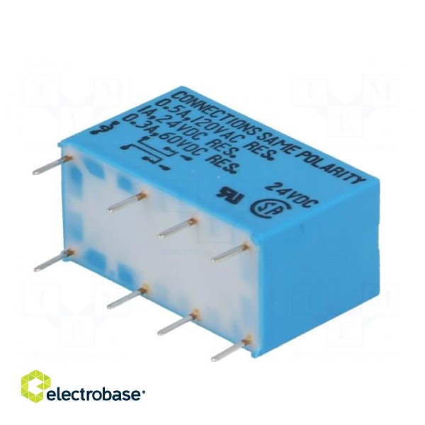 Relay: electromagnetic | DPDT | Ucoil: 24VDC | 0.5A/120VAC | 1A/24VDC фото 6