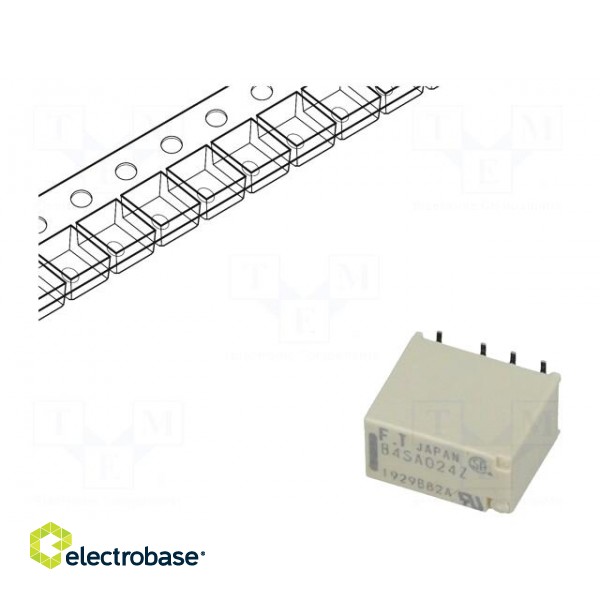 Relay: electromagnetic | DPDT | Ucoil: 24VDC | 0.3A/125VAC | 1A/30VDC image 1