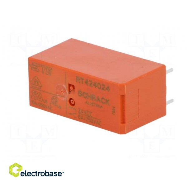 Relay: electromagnetic | DPDT | Ucoil: 24VDC | 8A | 8A/250VAC | 8A/30VDC фото 2