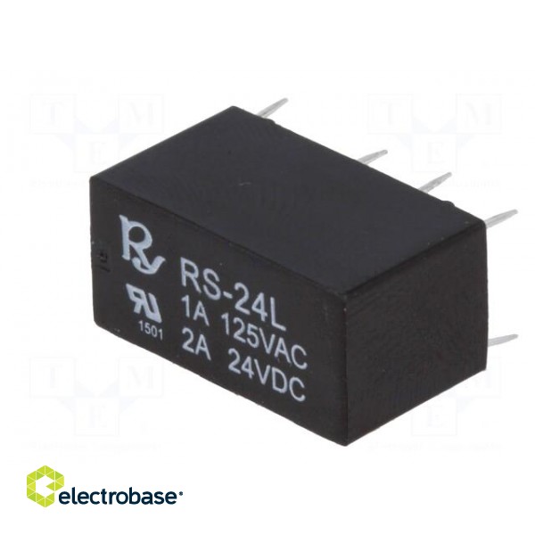 Relay: electromagnetic | DPDT | Ucoil: 24VDC | 1A/120VAC | 1.25A/30VDC paveikslėlis 2