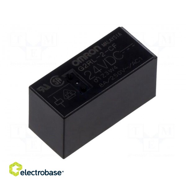 Relay: electromagnetic | DPDT | Ucoil: 24VDC | Icontacts max: 8A | PCB image 1