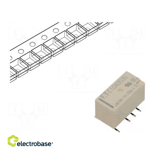 Relay: electromagnetic | DPDT | Ucoil: 3VDC | 0.3A/125VAC | 1A/30VDC фото 1