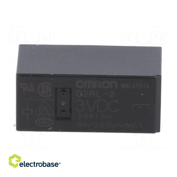 Relay: electromagnetic | DPDT | Ucoil: 3VDC | 8A | 8A/250VAC | 8A/30VDC фото 9