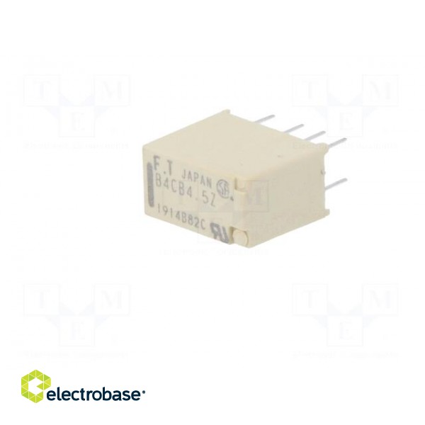 Relay: electromagnetic | DPDT | Ucoil: 4.5VDC | 2A | 0.3A/125VAC | THT image 2