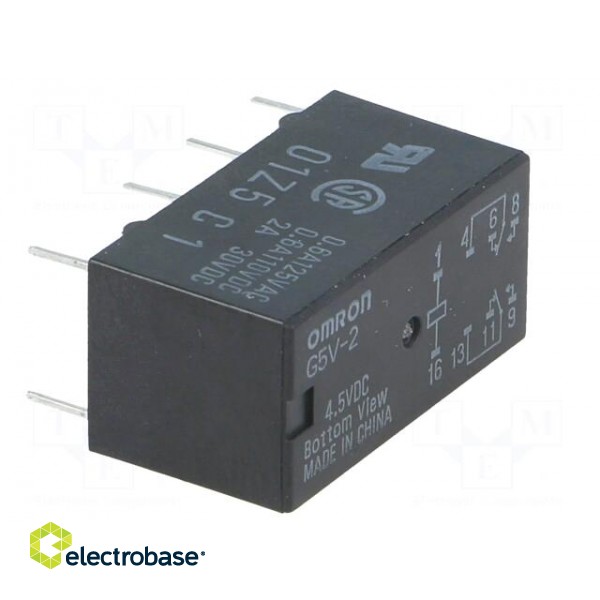 Relay: electromagnetic | DPDT | Ucoil: 4.5VDC | 0.5A/125VAC | 2A/30VDC image 8
