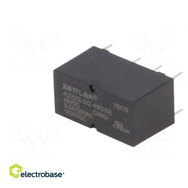 Relay: electromagnetic | DPDT | Ucoil: 48VDC | 0.5A/120VAC | 1A/24VDC фото 2